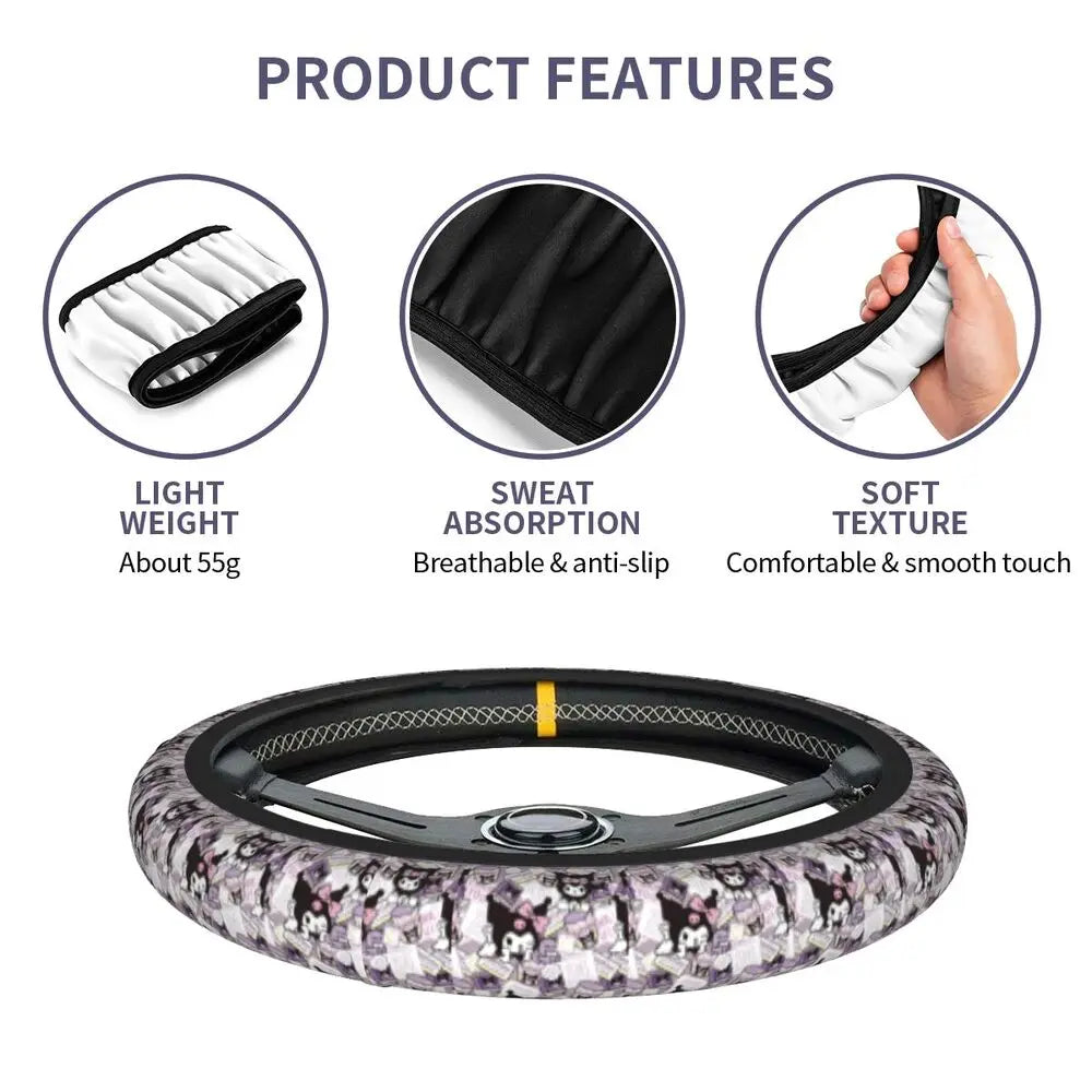 Kuromi Steering Wheel Cover 🖤