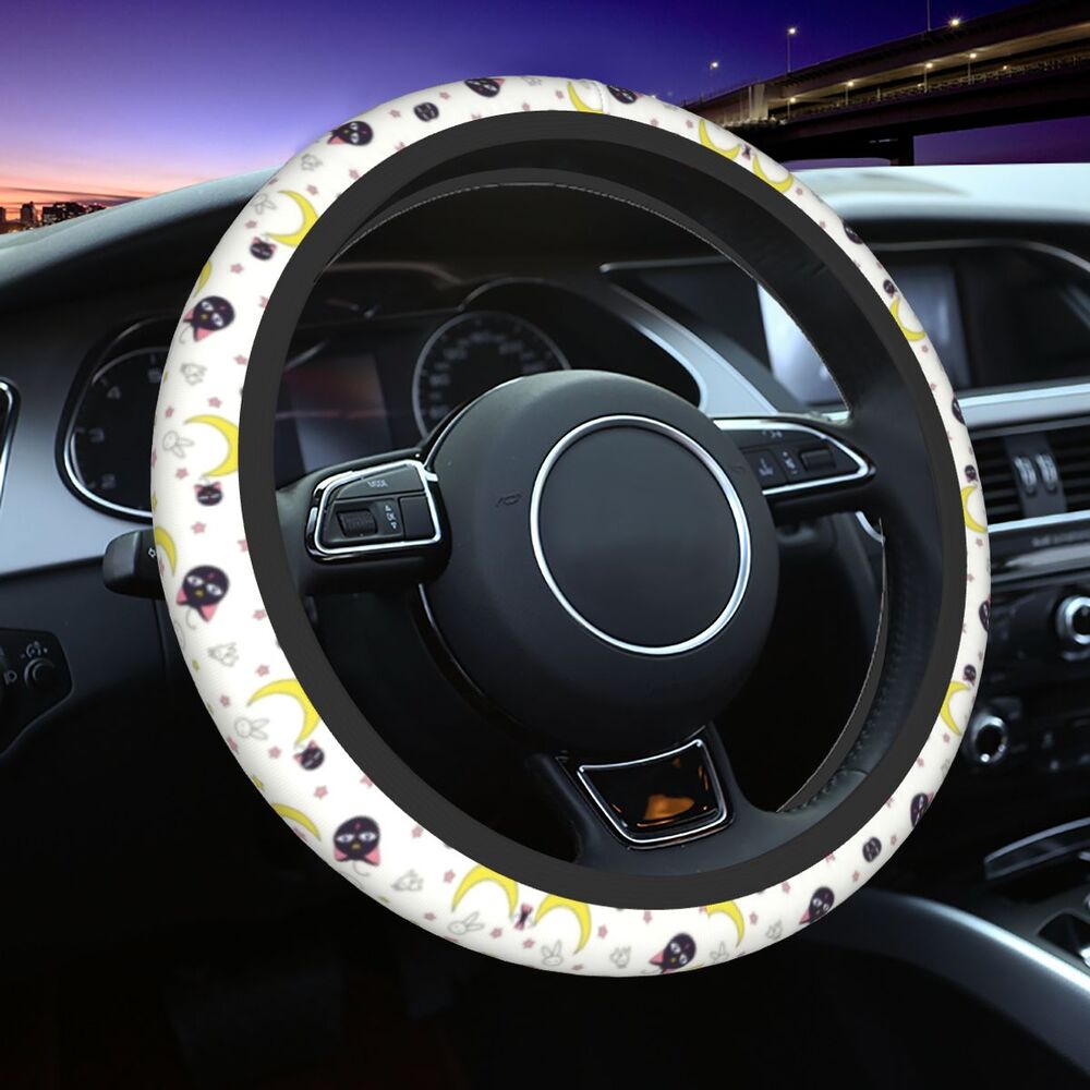 Sailor Artemis Moons Manga Steering Wheel Cover – Usagi Tsukino & Luna Universal Car Protector