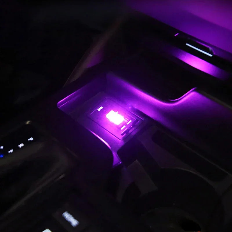 Car USB Atmosphere Light Acrylic Color Contrast Car USB Atmosphere Night Light Decorative Light