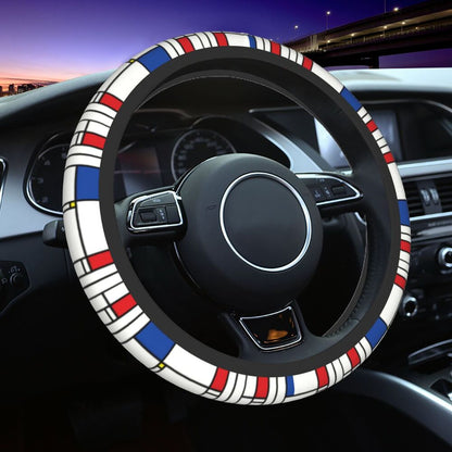 38cm Piet Mondrian Minimalist De Stijl Steering Wheel Cover
