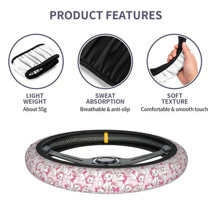 Marie With Her Pink Bow Steering Wheel Cover – Girly Cat Film Car Protector
