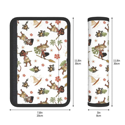 Custom Moana Cartoon Car Seat Belt Pads