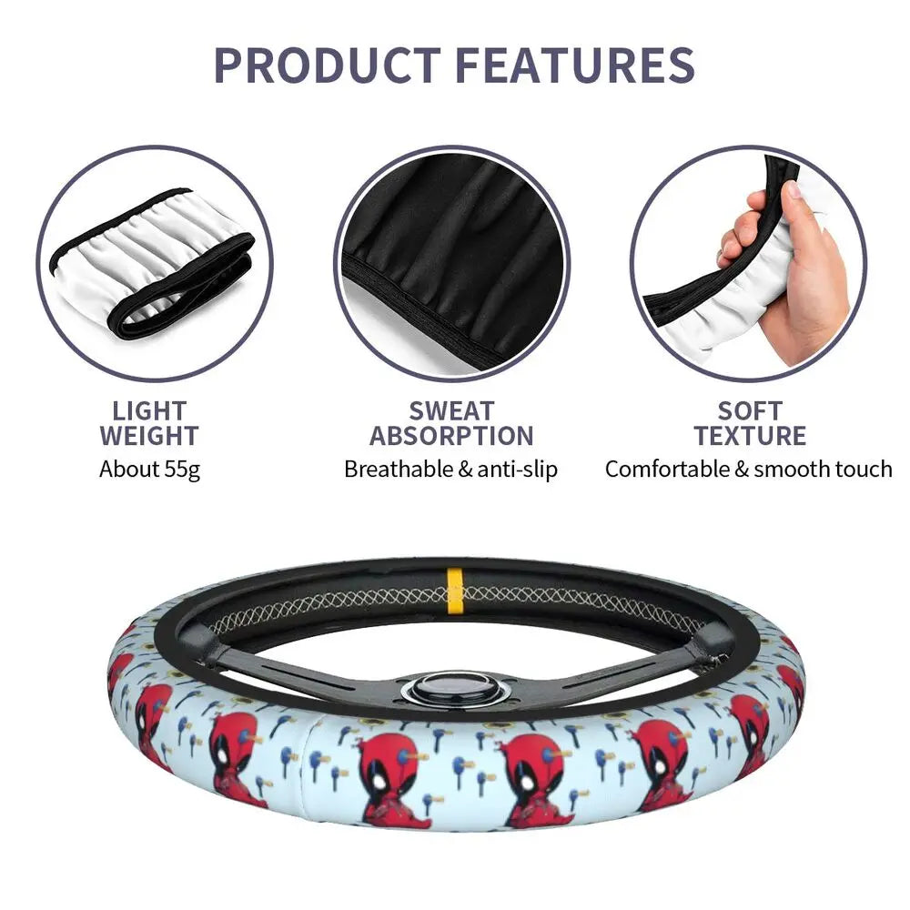 Deadpool & Wolverine Steering Wheel Cover 🖤