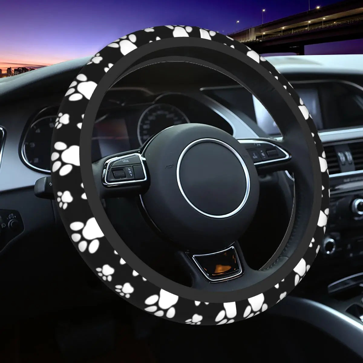 Galaxy Paw Prints Steering Wheel Cover