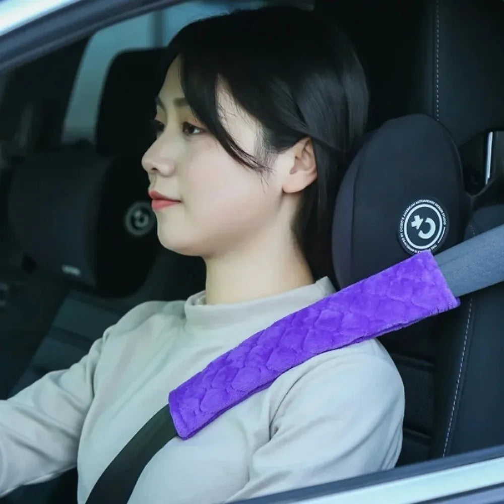 2Pcs Universal Car Seat Belt Cover – Soft Plush Shoulder Pads