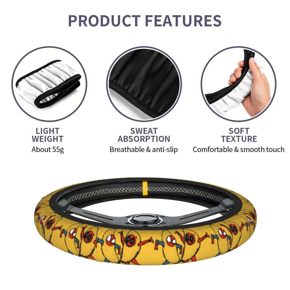 Deadpool Manga Steering Wheel Cover 🖤