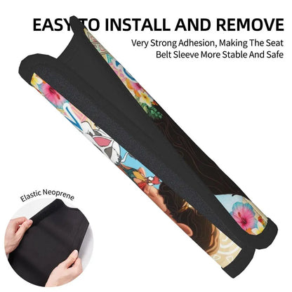 Custom Moana Cartoon Car Seat Belt Pads