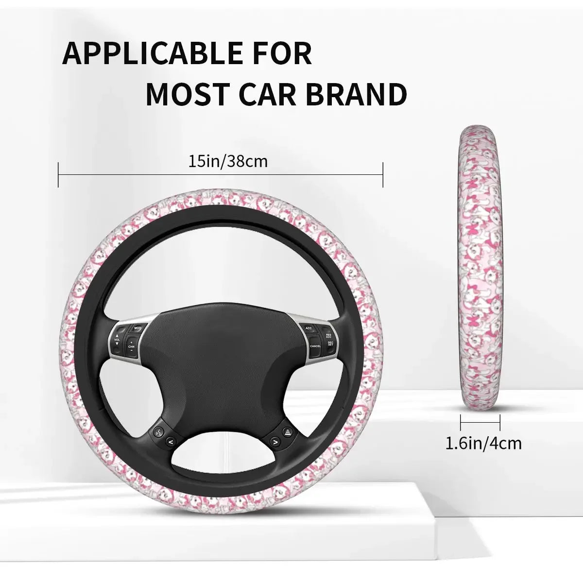 Marie With Her Pink Bow Steering Wheel Cover – Girly Cat Film Car Protector