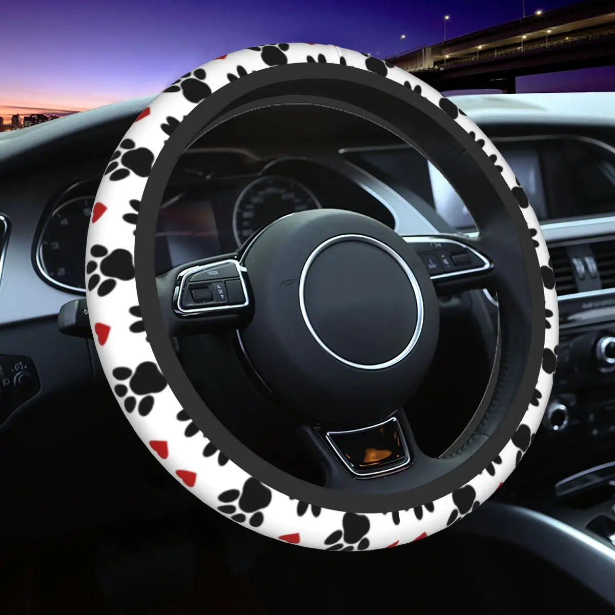 Galaxy Paw Prints Steering Wheel Cover