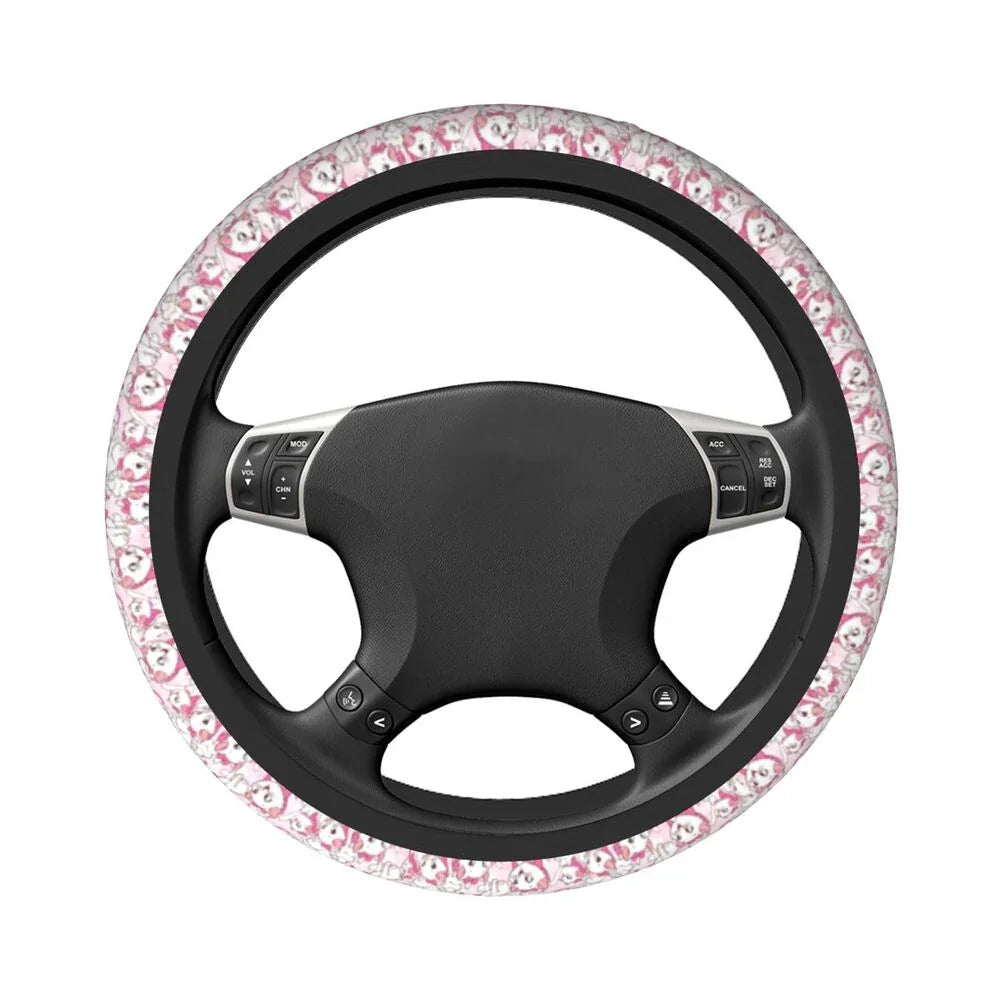 Marie With Her Pink Bow Steering Wheel Cover – Girly Cat Film Car Protector