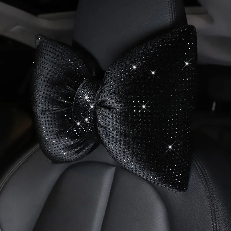 Diamond Crystal Bowknot Car Neck Pillow