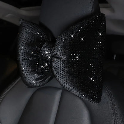Diamond Crystal Bowknot Car Neck Pillow