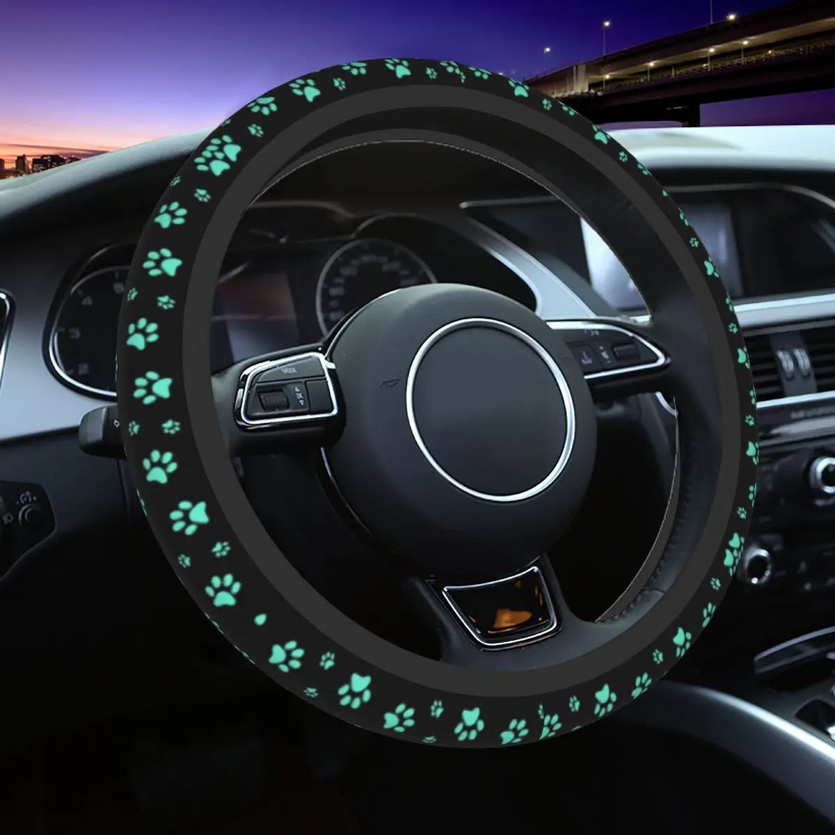 Galaxy Paw Prints Steering Wheel Cover