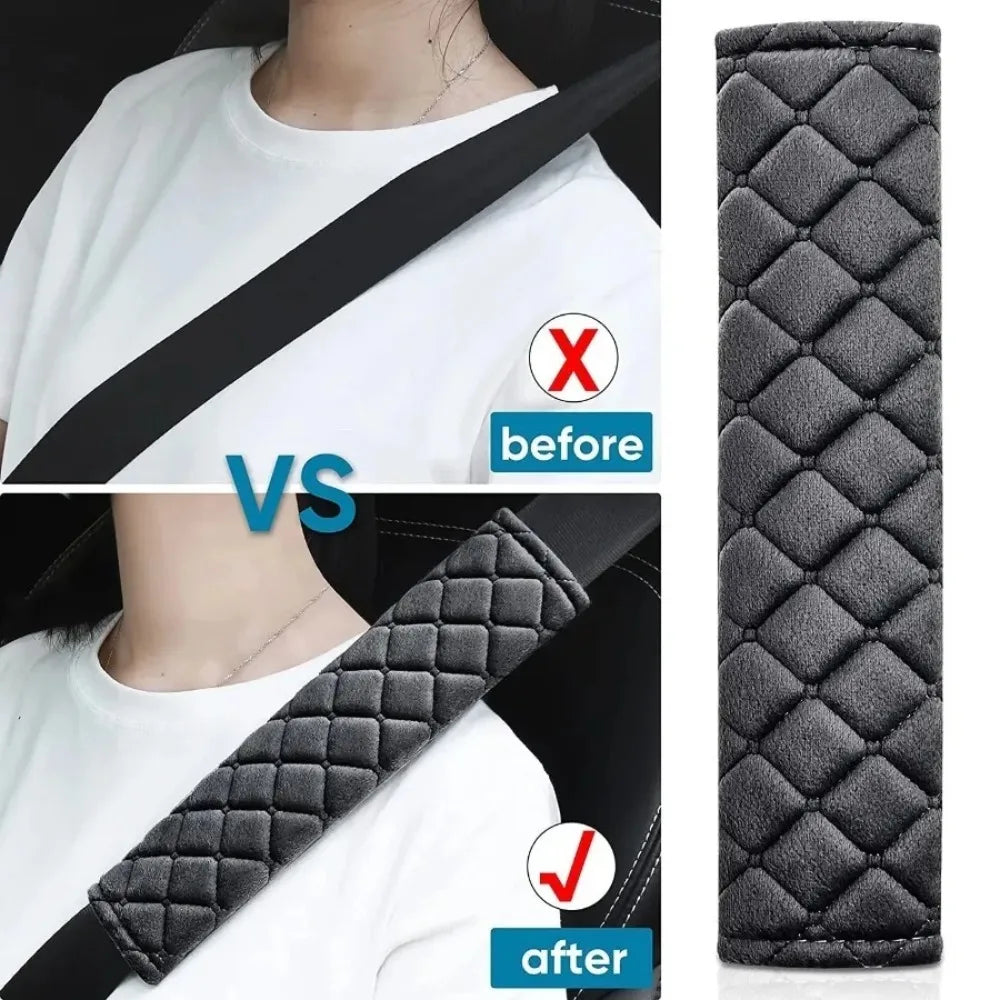 2Pcs Universal Car Seat Belt Cover – Soft Plush Shoulder Pads