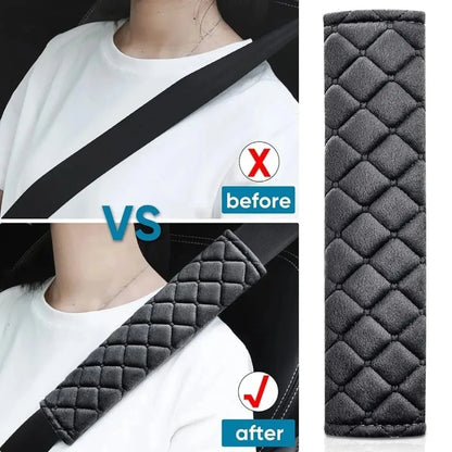 2Pcs Universal Car Seat Belt Cover – Soft Plush Shoulder Pads