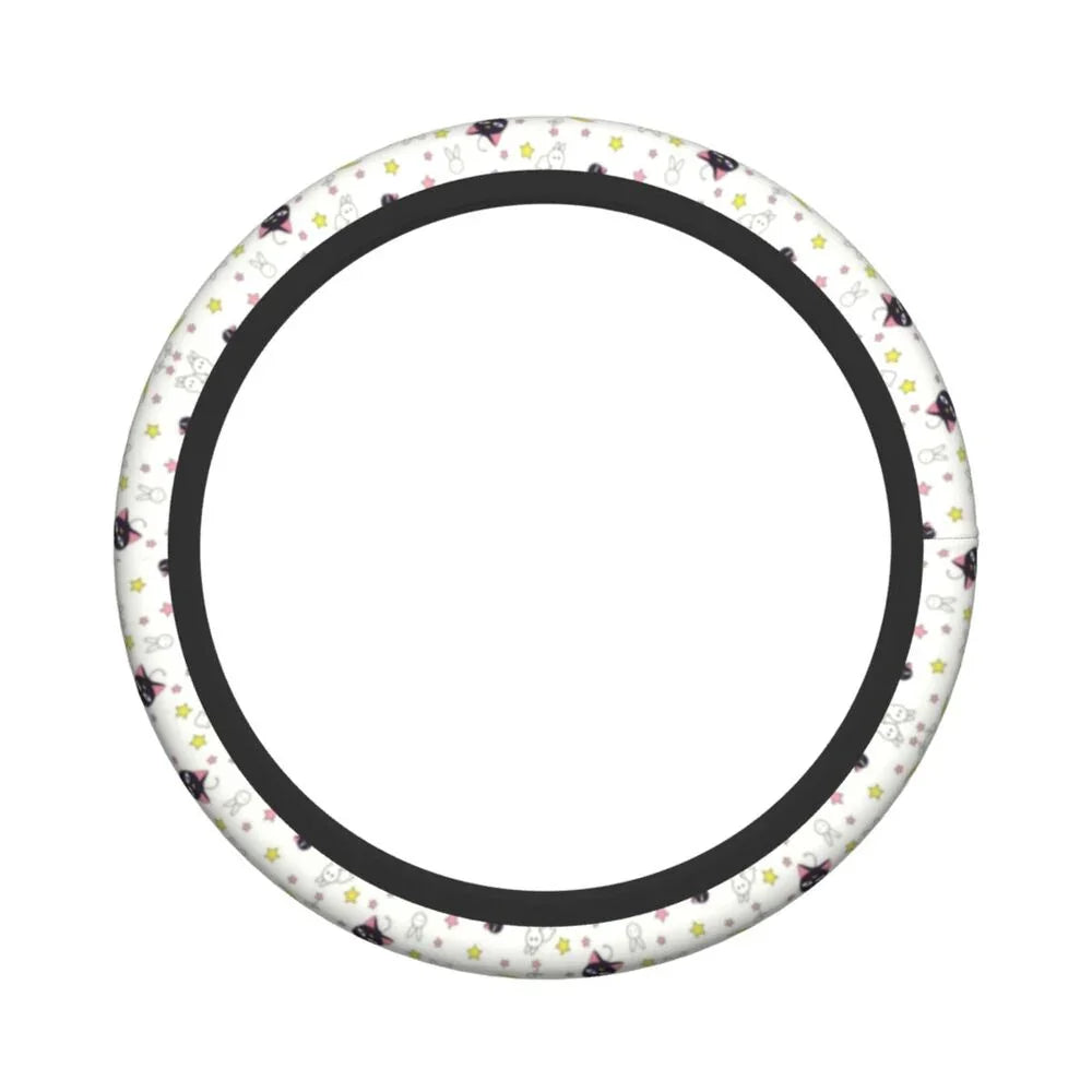Sailor Artemis Moons Manga Steering Wheel Cover – Usagi Tsukino & Luna Universal Car Protector