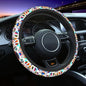Day of the Dead Pattern Steering Wheel Cover – Sugar Skull Santa Muerte Car Protector