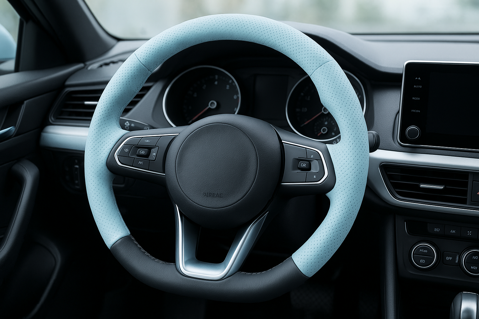 image : Car steering wheel cover, fresh and cool